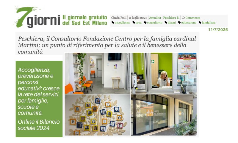 Articolo pubblicato sulla testata 7 Giorni